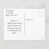 Jezus de Messias versiert de kerstboom Feestdagenkaart (Achterkant)