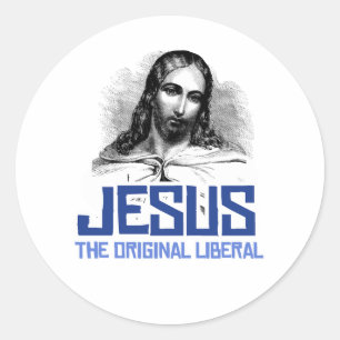 Jezus - de originele liberaal ronde sticker