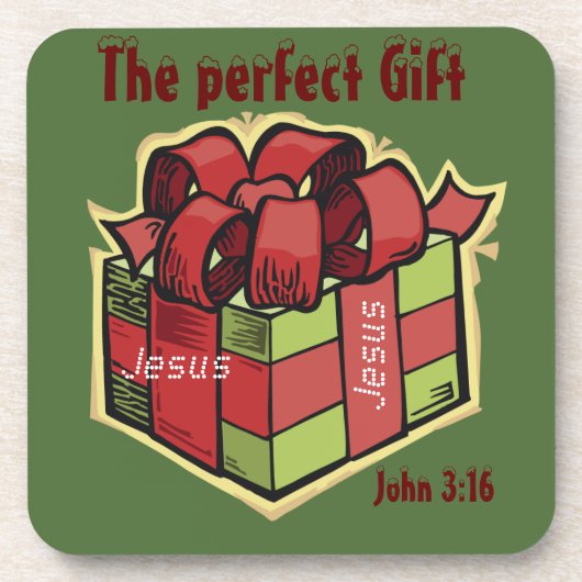Jezus de perfecte kerstman bier onderzetter (Voorkant)