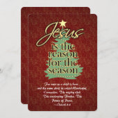 Jezus de Reason Christelijke kerstgriet Feestdagenkaart (Voorkant / Achterkant)