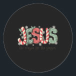Jezus de reden voor het seizoen Christelijke Chris Ronde Sticker<br><div class="desc">Jezus de reden voor het seizoen Christelijke Kerst</div>