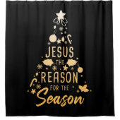 Jezus de reden voor het seizoen - Kerstgeloof Douchegordijn (Voorkant)