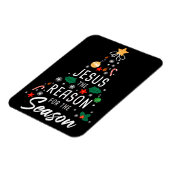 Jezus de reden voor het seizoen - Kerstgeloof Magneet (Linkerzijde)