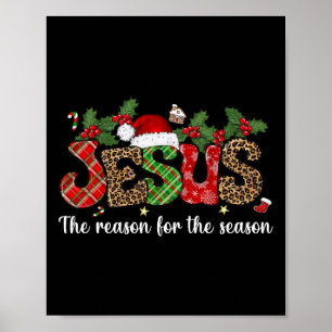 Jezus de reden voor het seizoen Prettig kerstfeest Poster