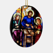 Jezus de timmerman glas-in-loodraam keramisch ornament (Rechts)