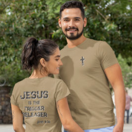 Jezus de Trigger Releaser Kruis Schriftuur Geloof Tri-Blend Shirt