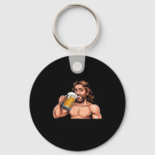 Jezus De Ultieme Bier Chugger _ Grappige Christeli Sleutelhanger