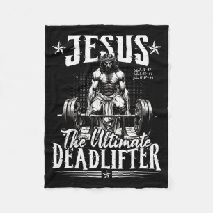 Jezus De Ultieme Deadlifter Jezus Deadlifting Ch Fleece Deken