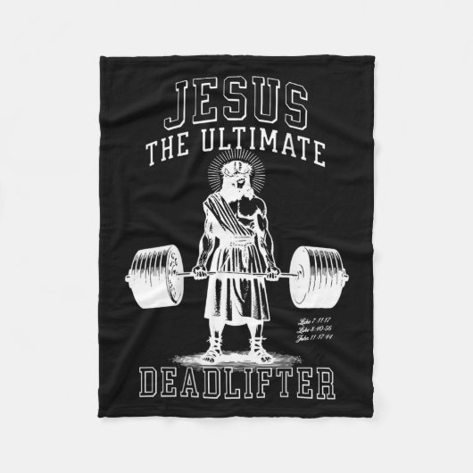 Jezus de ultieme deadlifter - Jezus deadlifting Fleece Deken (Voorkant)