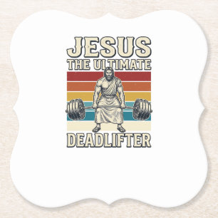 Jezus De Ultieme Deltraverser Vintage Vector Ontwe Kartonnen Onderzetters