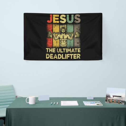 Jezus, de ultieme dode-lifter. spandoek (Beurs)