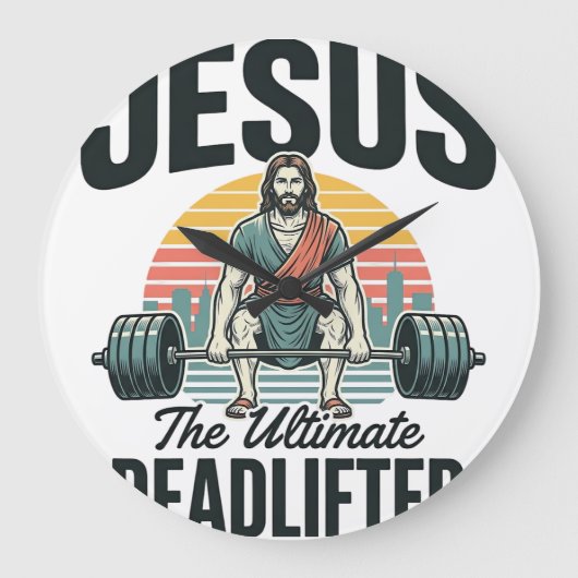 Jezus De Ultieme Dode Lifter Vintage Grote Klok (Voorkant)