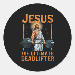 Jezus De ultieme dodenlifter Christelijk Ronde Sticker