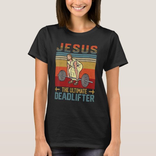  Jezus De ultieme dodlifter-draaggolf T-shirt (Voorkant)