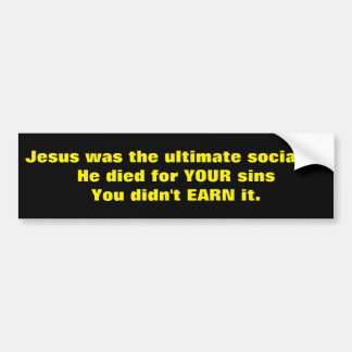 Jezus - de ultieme socialist bumpersticker