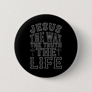 Jezus De Weg De Waarheid Het Leven Christelijk Kru Ronde Button 5,7 Cm
