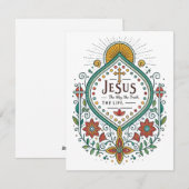 Jezus: De Weg, de Waarheid, het Leven Feestdagenkaart (Voorkant / Achterkant)