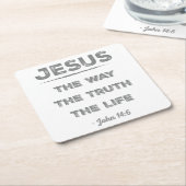 Jezus: de weg, de waarheid, het leven kartonnen onderzetters (Schuin)