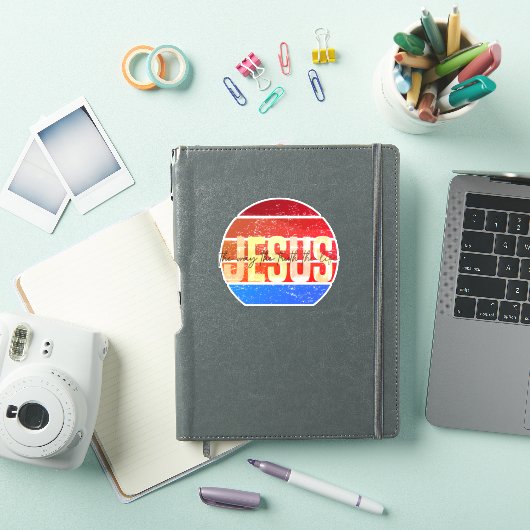 Jezus, De Weg, De Waarheid, Het Leven Retro Zonson Sticker (iPad Cover)