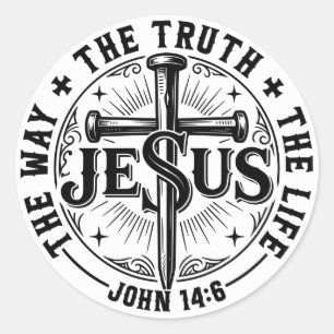 Jezus De Weg De Waarheid Het Leven Ronde Sticker