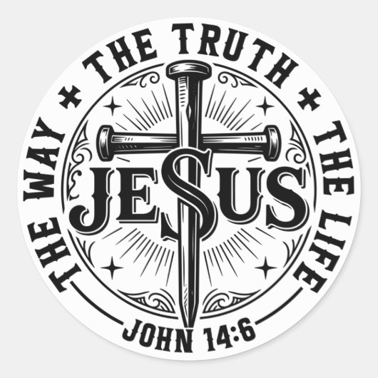Jezus De Weg De Waarheid Het Leven Ronde Sticker (Voorkant)