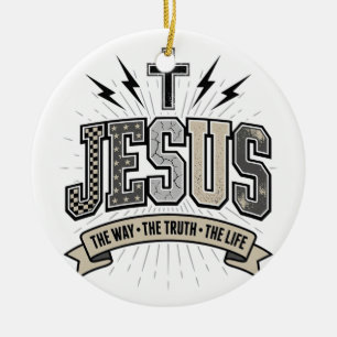 Jezus De Weg De Waarheid Het Leven Vintage Christe Keramisch Ornament