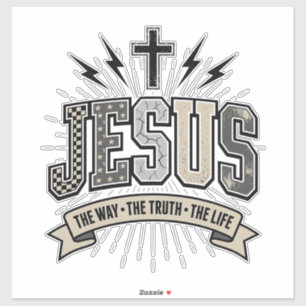 Jezus De Weg De Waarheid Het Leven Vintage Christe Sticker