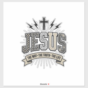 Jezus De Weg De Waarheid Het Leven Vintage Christe Sticker