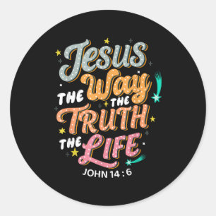 Jezus De Weg Waarheid Leven Johannes 14 6 Christel Ronde Sticker