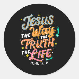 Jezus De Weg Waarheid Leven Johannes 14 6 Christel Ronde Sticker