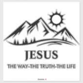 Jezus, de weg-waarheids-leven Christelijk Sticker (Vel)
