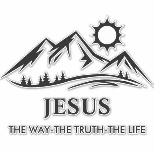 Jezus, de weg-waarheids-leven Christelijk Sticker (Voorkant)