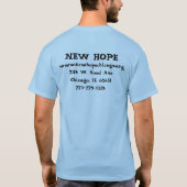 Jezus, de zondagskop!, bij NEW HOPE T-shirt (Achterkant)