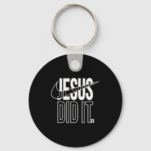 Jezus deed het Hij is opgestaan Christelijk Religi Sleutelhanger