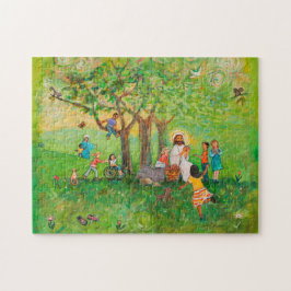 Jezus deelt de gemeenschap met kinderen Puzzle Legpuzzel