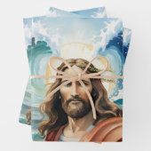 Jezus deelt de wateren: een wonder van geloof inpakpapier vel (In situ)