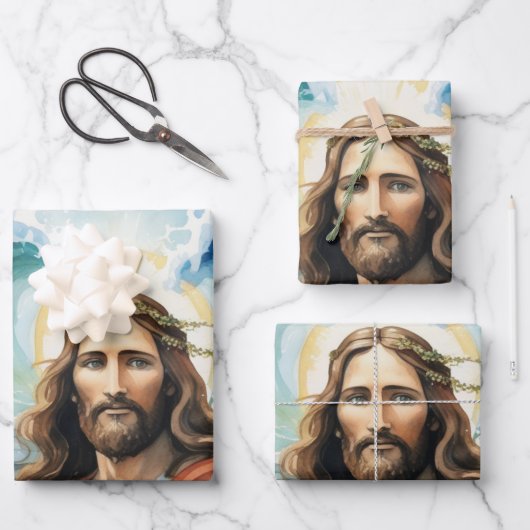 Jezus deelt de wateren: een wonder van geloof inpakpapier vel (Voorkant)