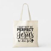 Jezus denkt dat ik ga sterven voor Christelijke Ca Tote Bag (Achterkant)