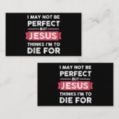 Jezus denkt dat ik sterf voor Christelijke prijsop Visitekaartje (Voorkant / Achterkant)