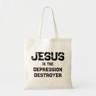 Jezus Depressie Vernietiger Leven Christelijk Lich Tote Bag
