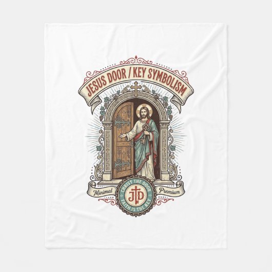  Jezus Deur Sleutel Symboliek Jezus Deur Sleutel S Fleece Deken (Voorkant)