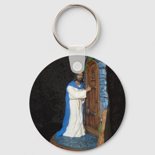 Jezus die aan de deur knoopt sleutelhanger (Voorkant)