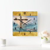 Jezus die aan een Christelijk kruisbeeld hangt Vierkante Klok (Huis)