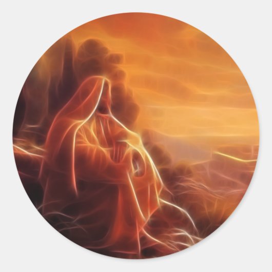 Jezus die aan jou denkt ronde sticker (Voorkant)