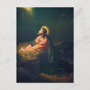Jezus die bidt in de Hof van Gethsemane  Briefkaart