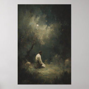Jezus die bidt in de Hof van Gethsemane, Christeli Poster