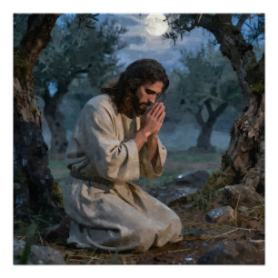  Jezus die bidt Perfect Poster