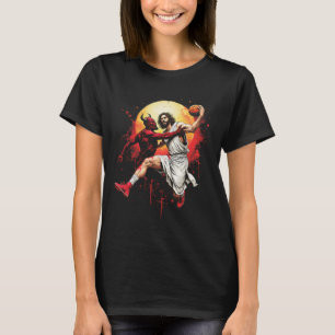 Jezus die de duivel dwarsboomt Sketch Liefhebber C T-shirt