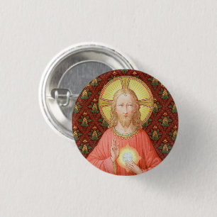 Jezus die de Heilige Communie instelt (SAU 045) Ronde Button 3,2 Cm