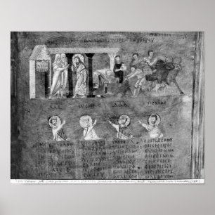 Jezus die de kooplieden van de tempel bestuurt poster